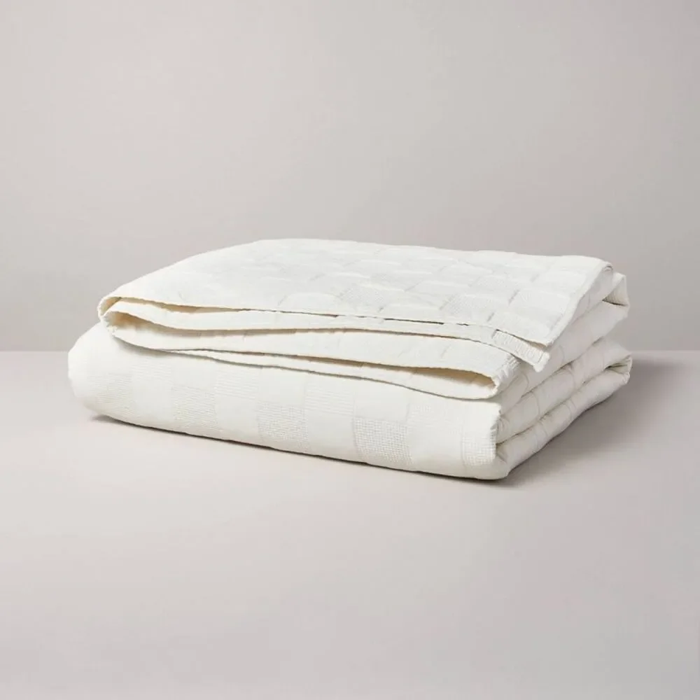 King Checkerboard Stitch Quilt Cream - Hearth & Hand Cream